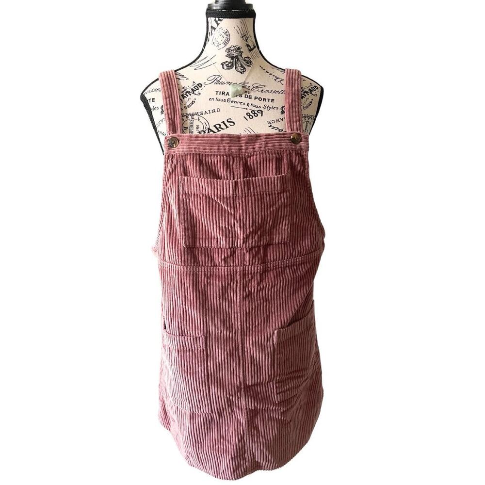 Dusty rose corduroy overalls